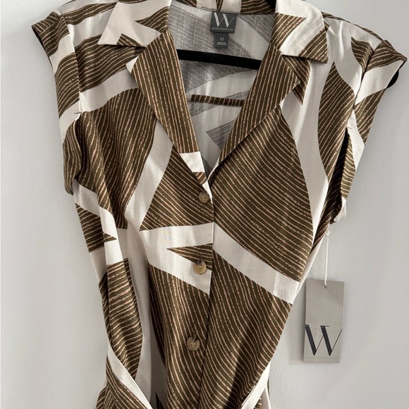 Worthington Brown and White Patterned Midi Dress - Picture 3 of 6